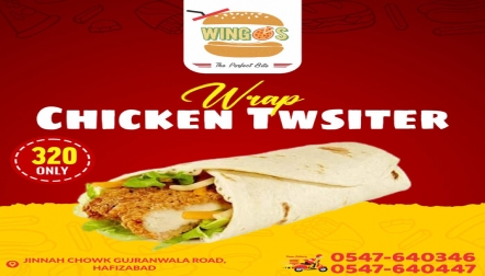 Chicken Twister Wrap at Wingos